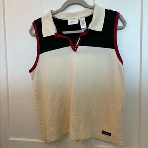 LizGolf Liz Claiborne XL Logo Color Block Sleeveless Polo Shirt